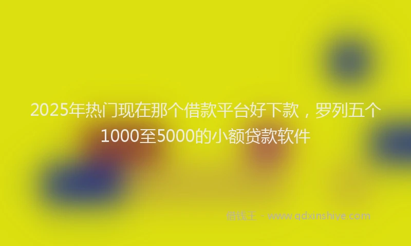 2025年热门现在那个借款平台好下款，罗列五个1000至5000的小额贷款软件