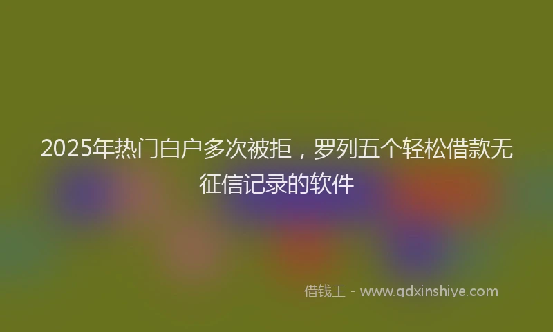 2025年热门白户多次被拒，罗列五个轻松借款无征信记录的软件