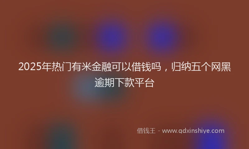 2025年热门有米金融可以借钱吗，归纳五个网黑逾期下款平台