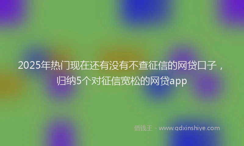 2025年热门现在还有没有不查征信的网贷口子，归纳5个对征信宽松的网贷app