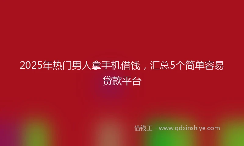 2025年热门男人拿手机借钱，汇总5个简单容易贷款平台
