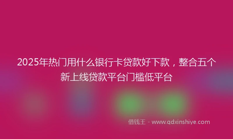 2025年热门用什么银行卡贷款好下款，整合五个新上线贷款平台门槛低平台