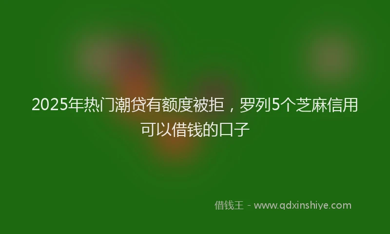 2025年热门潮贷有额度被拒，罗列5个芝麻信用可以借钱的口子