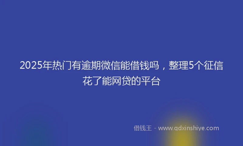 2025年热门有逾期微信能借钱吗，整理5个征信花了能网贷的平台