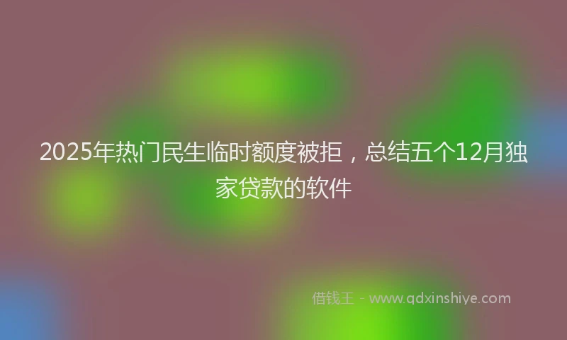 2025年热门民生临时额度被拒，总结五个12月独家贷款的软件