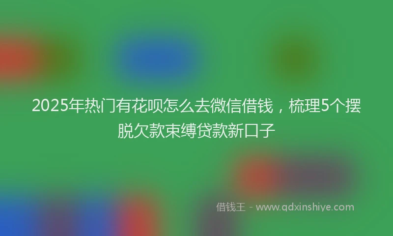 2025年热门有花呗怎么去微信借钱，梳理5个摆脱欠款束缚贷款新口子