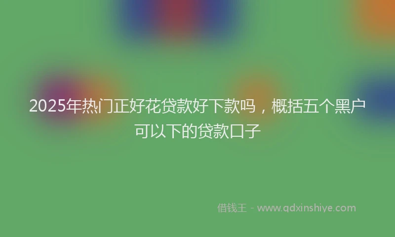 2025年热门正好花贷款好下款吗，概括五个黑户可以下的贷款口子