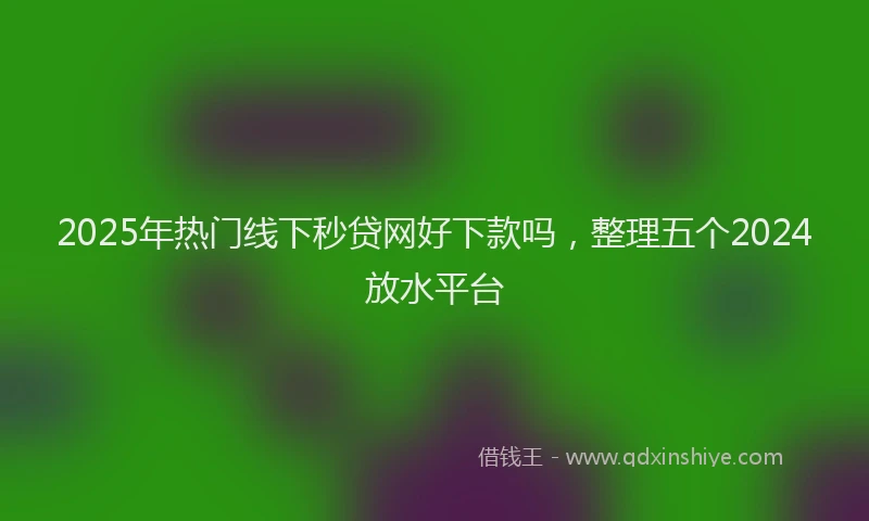 2025年热门线下秒贷网好下款吗，整理五个2024放水平台