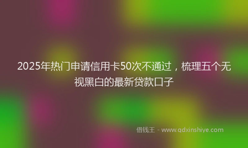 2025年热门申请信用卡50次不通过，梳理五个无视黑白的最新贷款口子