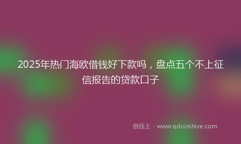 2025年热门海欧借钱好下款吗，盘点五个不上征信报告的贷款口子
