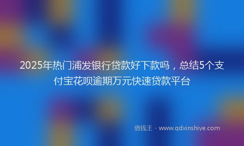2025年热门浦发银行贷款好下款吗，总结5个支付宝花呗逾期万元快速贷款平台