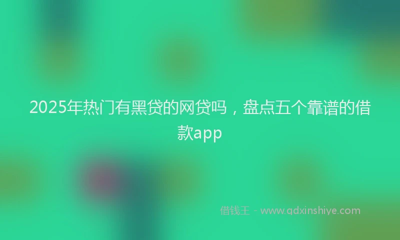 2025年热门有黑贷的网贷吗，盘点五个靠谱的借款app