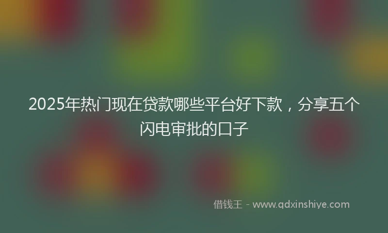 2025年热门现在贷款哪些平台好下款，分享五个闪电审批的口子