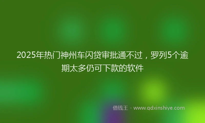 2025年热门神州车闪贷审批通不过，罗列5个逾期太多仍可下款的软件