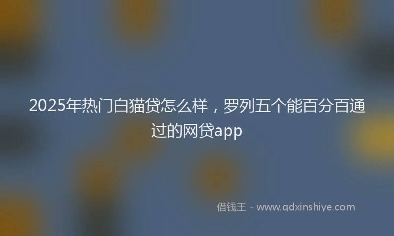 2025年热门白猫贷怎么样，罗列五个能百分百通过的网贷app