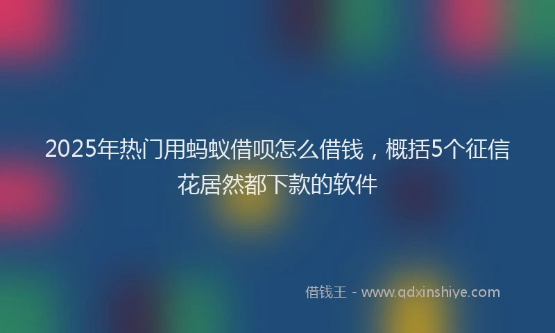 2025年热门用蚂蚁借呗怎么借钱，概括5个征信花居然都下款的软件