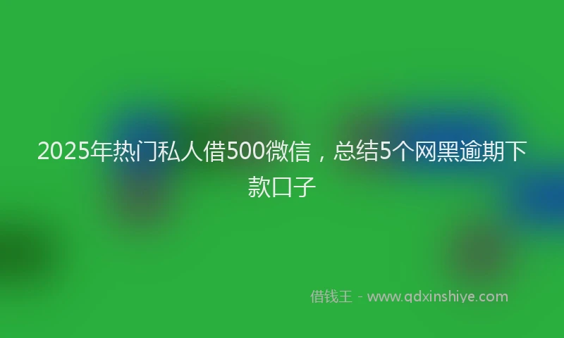 2025年热门私人借500微信，总结5个网黑逾期下款口子