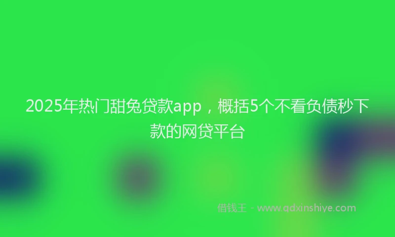 2025年热门甜兔贷款app，概括5个不看负债秒下款的网贷平台