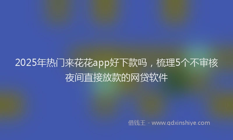2025年热门来花花app好下款吗，梳理5个不审核夜间直接放款的网贷软件