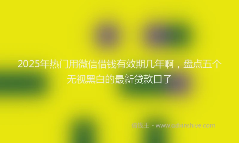 2025年热门用微信借钱有效期几年啊，盘点五个无视黑白的最新贷款口子