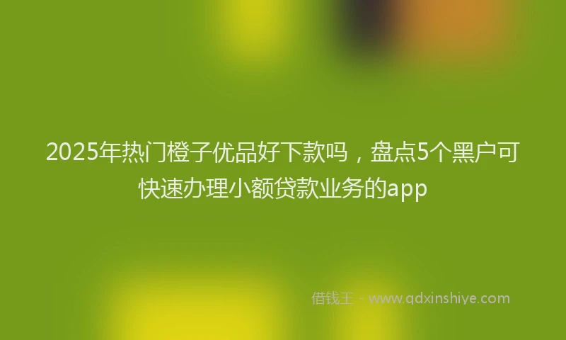 2025年热门橙子优品好下款吗，盘点5个黑户可快速办理小额贷款业务的app