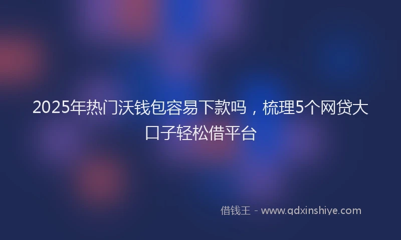 2025年热门沃钱包容易下款吗，梳理5个网贷大口子轻松借平台