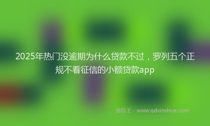 2025年热门没逾期为什么贷款不过，罗列五个正规不看征信的小额贷款app