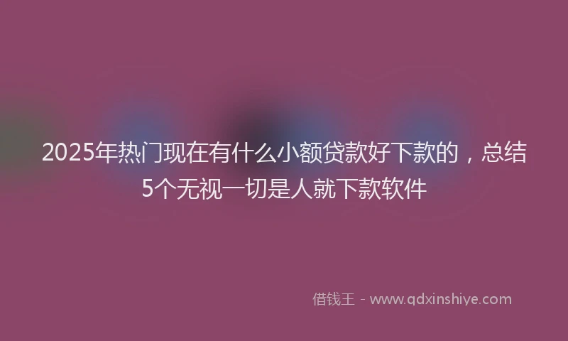2025年热门现在有什么小额贷款好下款的，总结5个无视一切是人就下款软件
