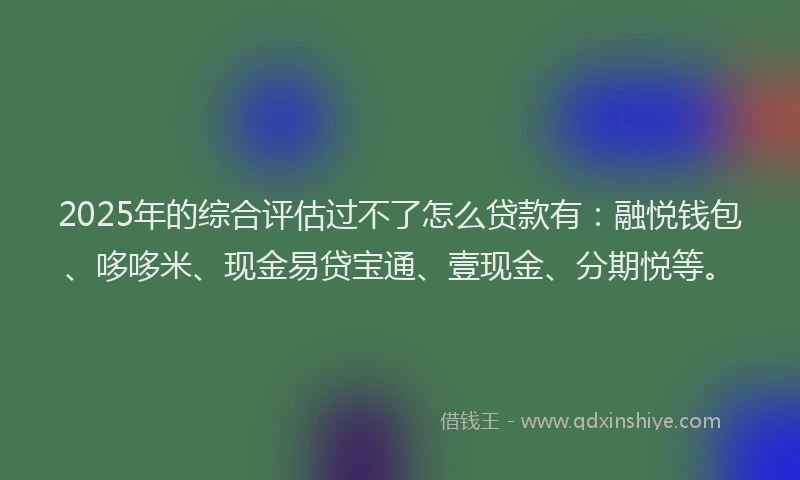 2025年的综合评估过不了怎么贷款有：融悦钱包、哆哆米、现金易贷宝通、壹现金、分期悦等。