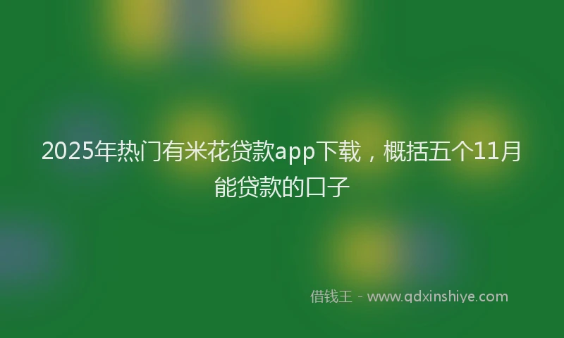 2025年热门有米花贷款app下载，概括五个11月能贷款的口子