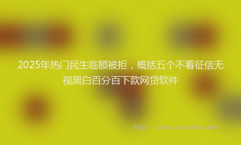 2025年热门民生临额被拒，概括五个不看征信无视黑白百分百下款网贷软件
