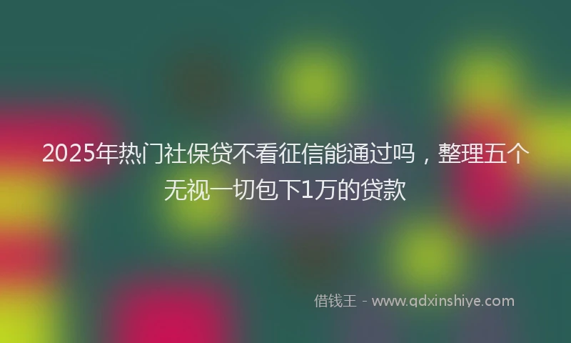 2025年热门社保贷不看征信能通过吗，整理五个无视一切包下1万的贷款