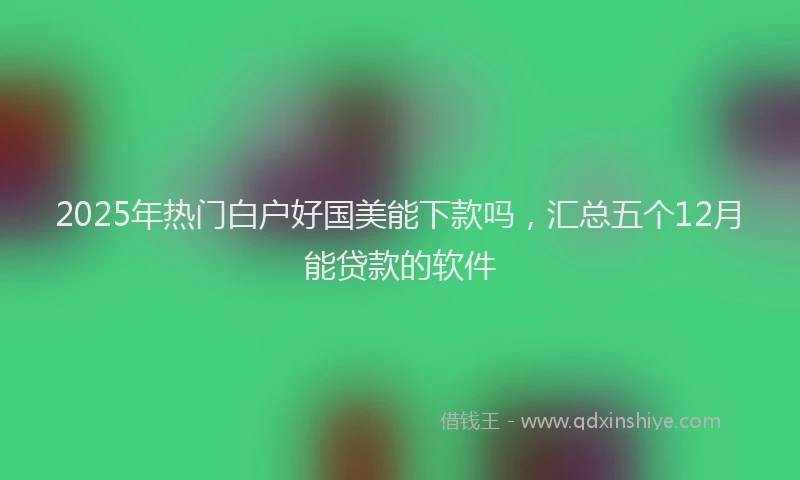 2025年热门白户好国美能下款吗，汇总五个12月能贷款的软件
