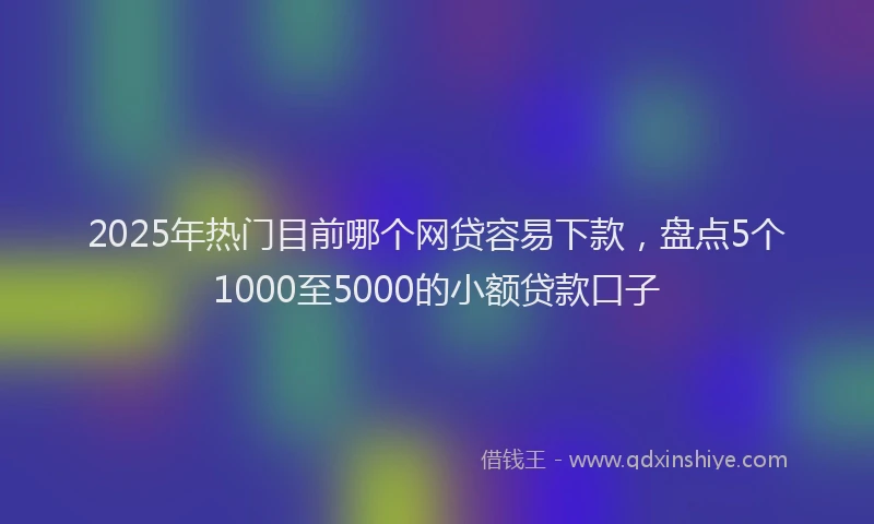 2025年热门目前哪个网贷容易下款，盘点5个1000至5000的小额贷款口子