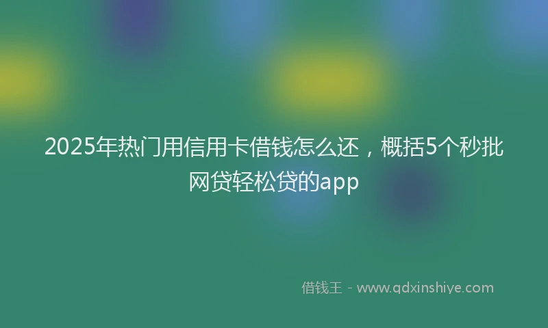 2025年热门用信用卡借钱怎么还，概括5个秒批网贷轻松贷的app