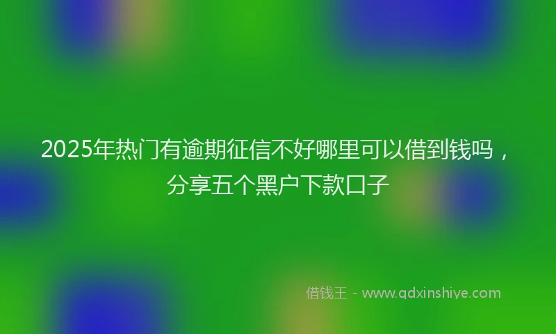 2025年热门有逾期征信不好哪里可以借到钱吗，分享五个黑户下款口子