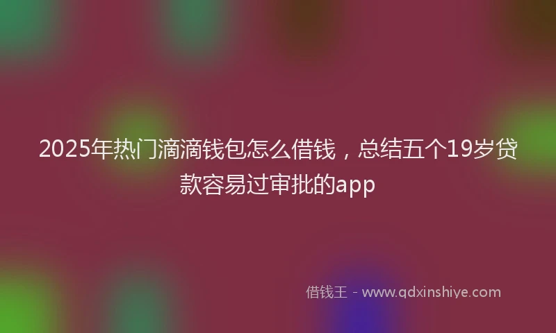2025年热门滴滴钱包怎么借钱，总结五个19岁贷款容易过审批的app