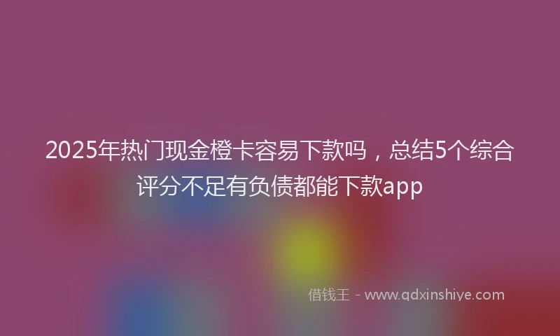 2025年热门现金橙卡容易下款吗，总结5个综合评分不足有负债都能下款app