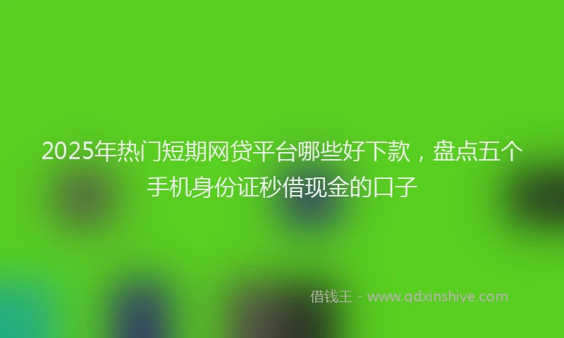 2025年热门短期网贷平台哪些好下款，盘点五个手机身份证秒借现金的口子