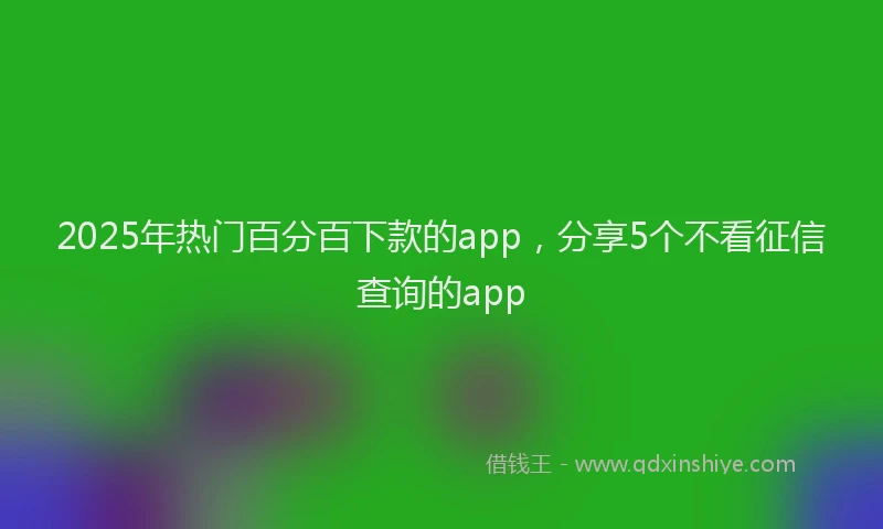 2025年热门百分百下款的app，分享5个不看征信查询的app