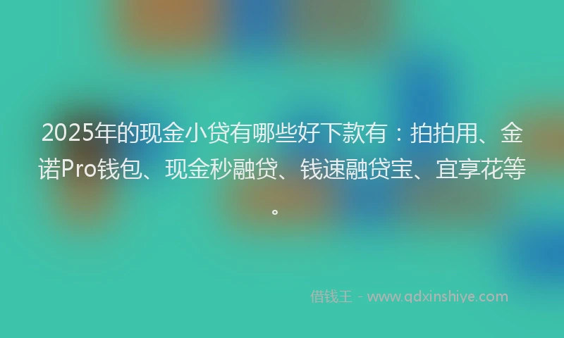 2025年的现金小贷有哪些好下款有：拍拍用、金诺Pro钱包、现金秒融贷、钱速融贷宝、宜享花等。