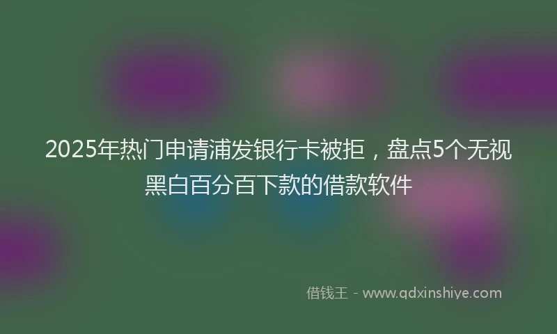 2025年热门申请浦发银行卡被拒，盘点5个无视黑白百分百下款的借款软件