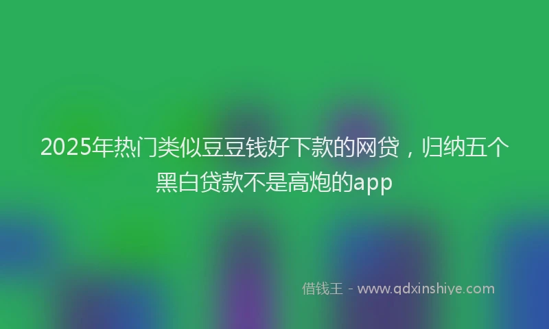 2025年热门类似豆豆钱好下款的网贷，归纳五个黑白贷款不是高炮的app