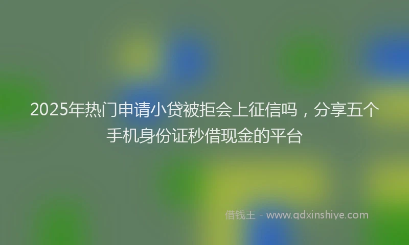 2025年热门申请小贷被拒会上征信吗，分享五个手机身份证秒借现金的平台