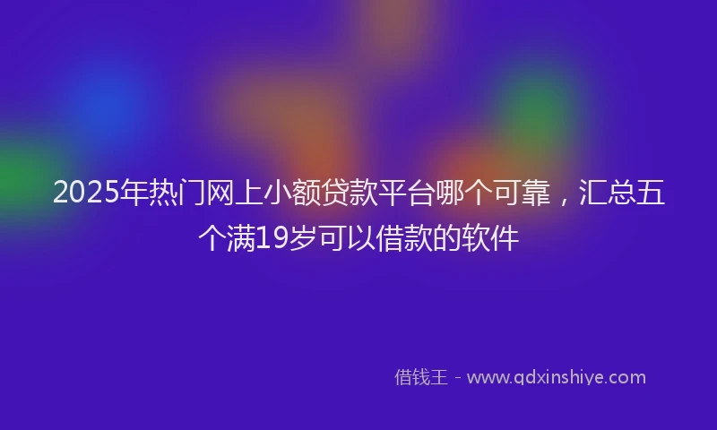 2025年热门网上小额贷款平台哪个可靠，汇总五个满19岁可以借款的软件