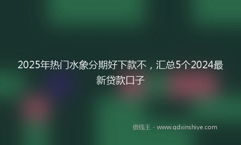 2025年热门水象分期好下款不，汇总5个2024最新贷款口子