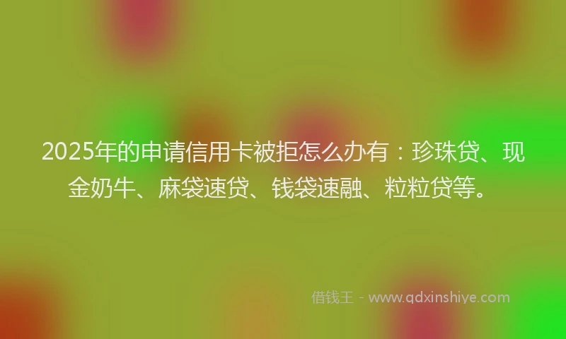 2025年的申请信用卡被拒怎么办有：珍珠贷、现金奶牛、麻袋速贷、钱袋速融、粒粒贷等。