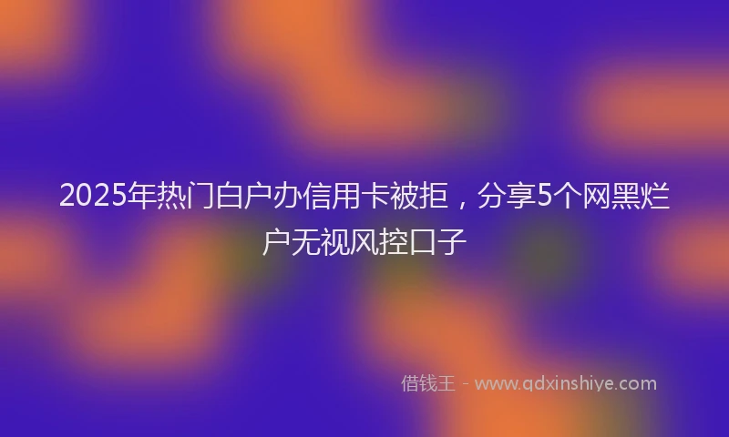 2025年热门白户办信用卡被拒，分享5个网黑烂户无视风控口子