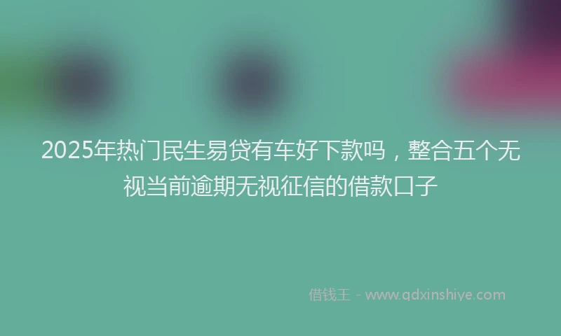 2025年热门民生易贷有车好下款吗，整合五个无视当前逾期无视征信的借款口子
