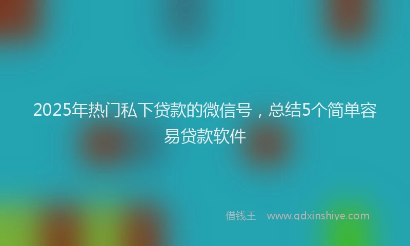 2025年热门私下贷款的微信号，总结5个简单容易贷款软件